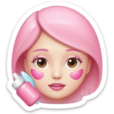 Skin care with pink pastel colors sticker
