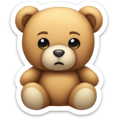 sad cute teddy bear plushie with years sticker
