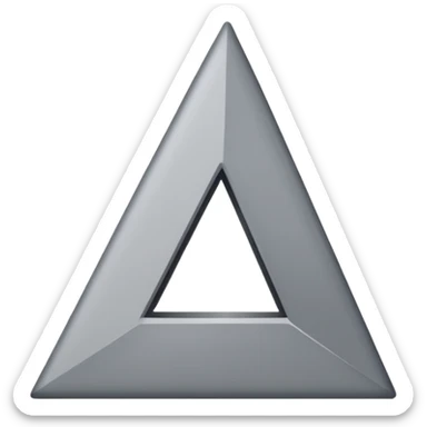 gray triangle parallel to the left, 60 degrees inclined, plain sticker