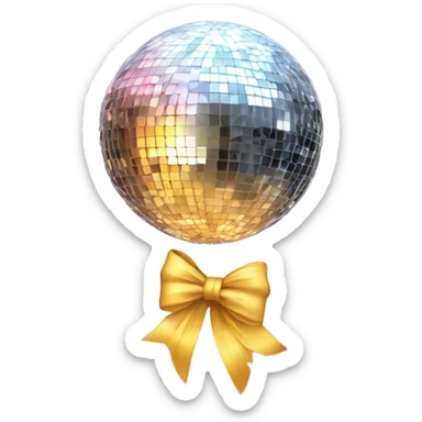disco ball with bow sticker
