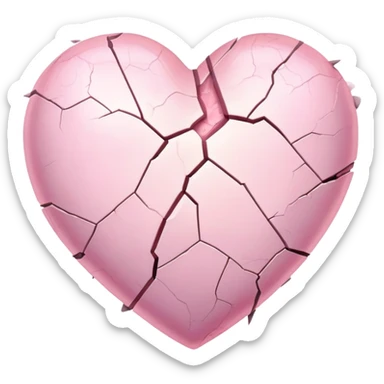 cracked pastel pink heart with light coming from inside sticker