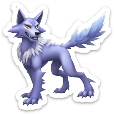  Cool Edgy Digimon-Fakemon-Garurumon-Loogamon-Dorulumon-Wolf full body sticker