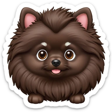 Black Pomeranian cake sticker