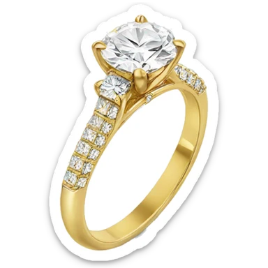 yellow gold diamonds engagement ring sticker
