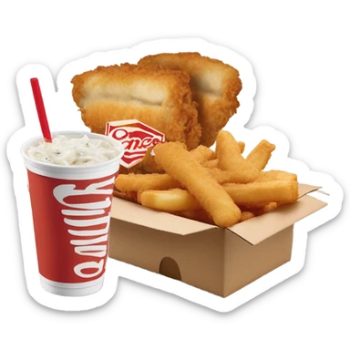 raising canes box combo with soda sticker