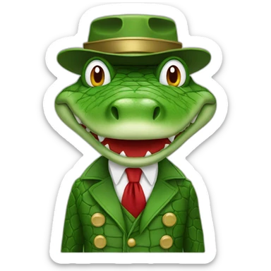 crocodile with fez hat sticker