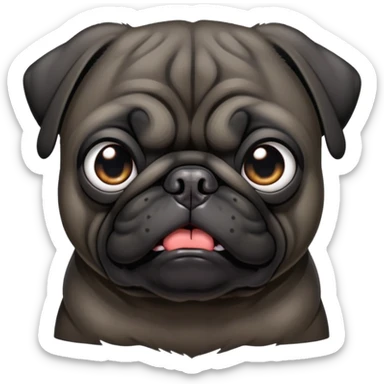 angry black pug sticker