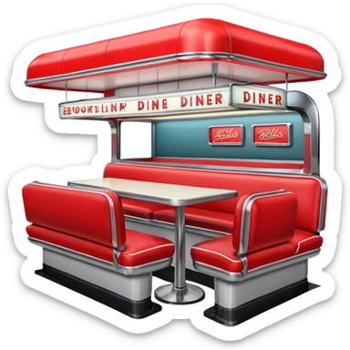 route 66 retro diner sticker