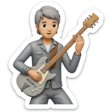 gray statue guitarist sticker