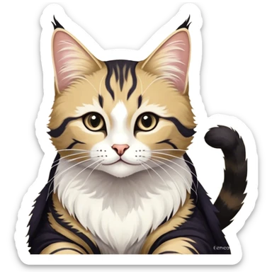 котик олень с рогами из цветов sticker