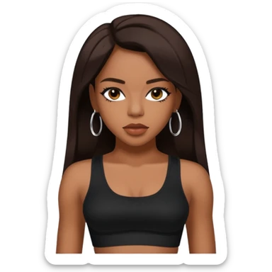 Aaliyah R&B Singer with dark brown hair sticker