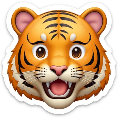 tiger face Poggers meme with surprised open mouth for Twitch emote sticker