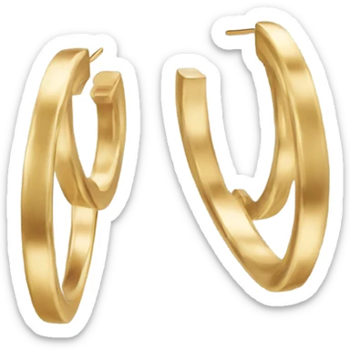 minimal gold hoop Earrings closeup sticker
