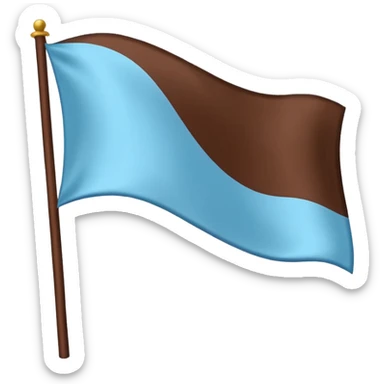 A flag with light blue and chocolate colour sticker