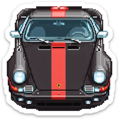 Black Porsche 911 with red details sticker