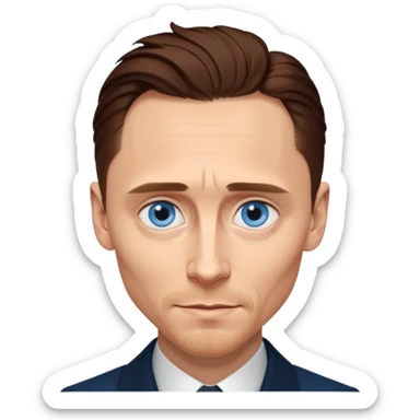 Tom Hiddleston with blue eyes sticker