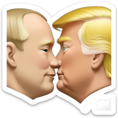 trump-and-putin-kissing,-lgbtq+ friendly, positivity, inclusiveness sticker