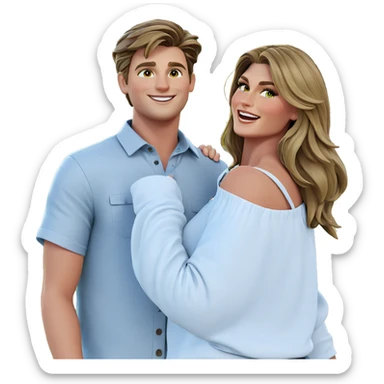 happy couple outdoors in sunshine sticker