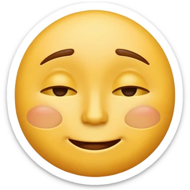 classic yellow emoji face, cheerful but weary expression sticker