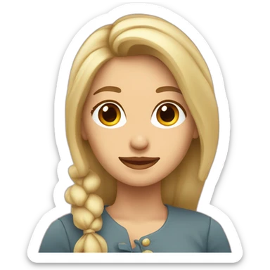 Mujer rubia con coleta Pamplona estilo kukusumuxu sticker