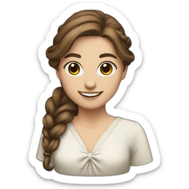 brown hair girl smiling long hair tied up formals sticker