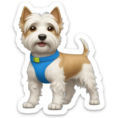 norwitch terrier dog in blue shorts sticker