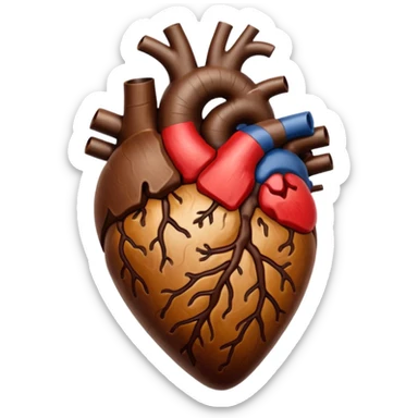 An anotomic heart composed of coffee.  sticker