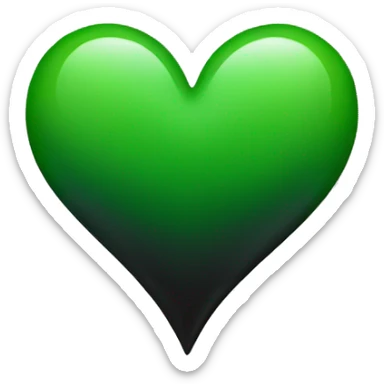 Half black and half Green heart sticker