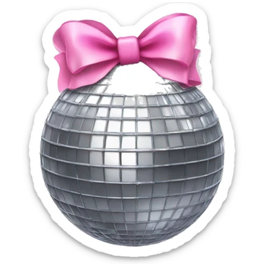 Disco ball with pink bow on top sticker