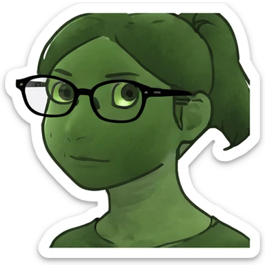 Black haired girl with glasses sticker