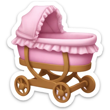 Pink baby bassinet  sticker