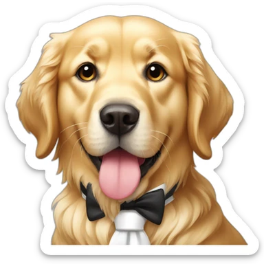 Golden Retriever with white tie sticker