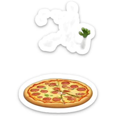 man eating a pizza kicking crocodile sticker