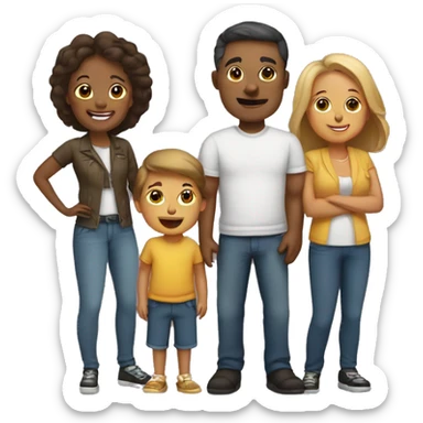 papa, mama y dos HIJOS sticker