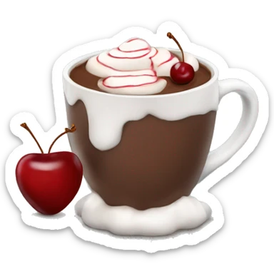 Hot chocolate with cherry  sticker