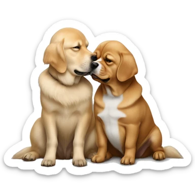 Joe Biden & Donald Trump as dogs kissing  sticker