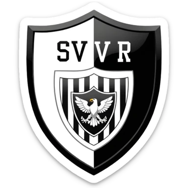 Football club Miros De Cer SV Angers logo, black and white striped shield with 1919 year, sports team emblem sticker