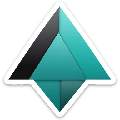 teal green with black, management logo sticker
