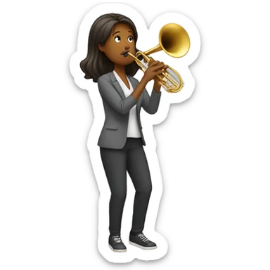 Woman playing trombone  sticker