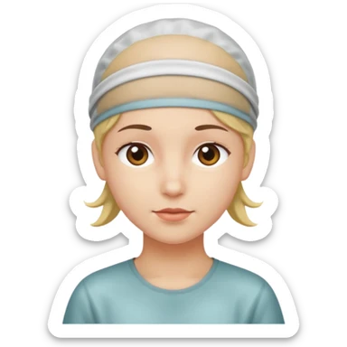 person wearing a hairnet sticker