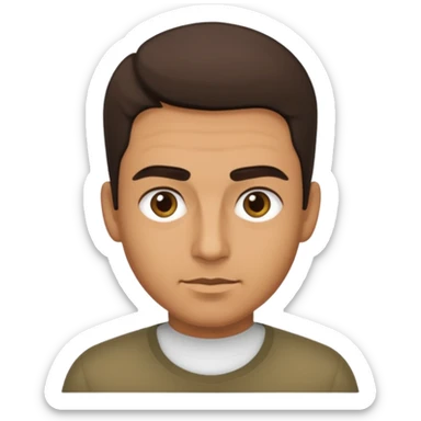 tan man with thick eyebrows and sparse hair sticker