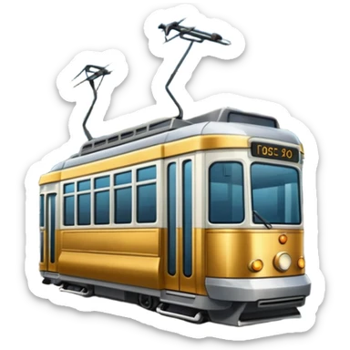 tram in city sticker