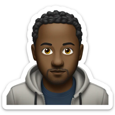 Iconic-style Candid Likeness "Not Like Us" Kendrick Lamar:

A thoughtful figure in understated clothing, intense eyes, and calm demeanor. Known for his reflective energy and profound depth, bringing a quiet intensity to the spotlight. sticker