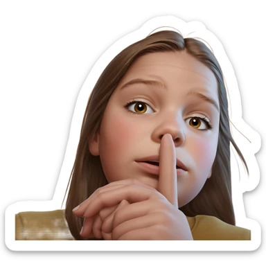 portrait of girl with brown hair sticker