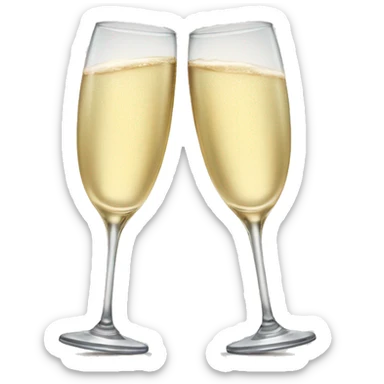Two glasses of champagne cheering sticker