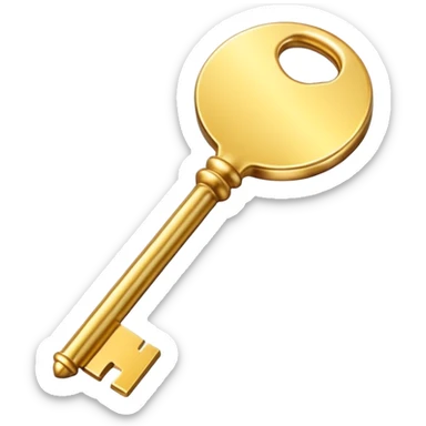 simple golden key, minimal design sticker