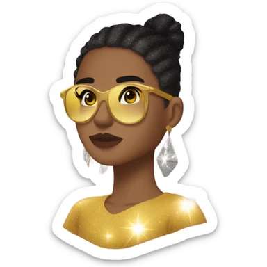 Create a y2k inspired glittery OMG  sticker