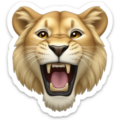 Lioness roaring sticker