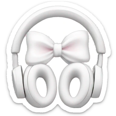 White headphones with pastel pink bows sticker