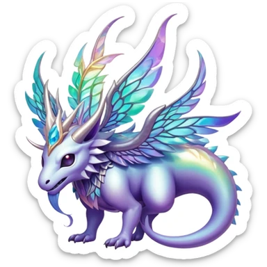Epic divine complex detailed iridescent aesthetic-scenery-Fakémon-creature sticker